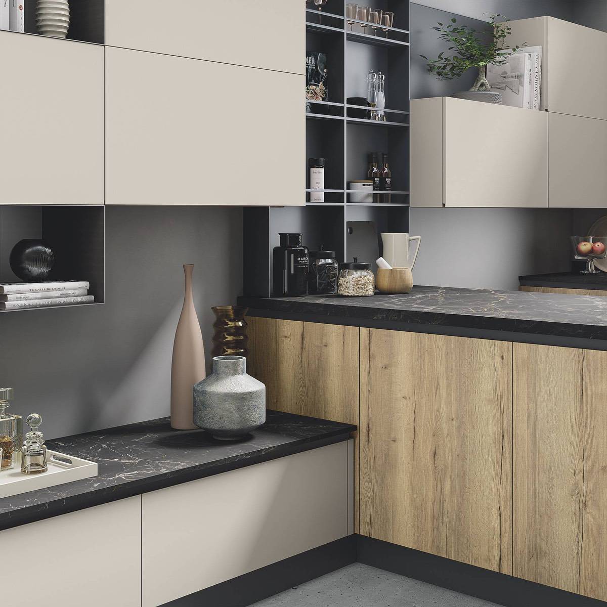 cucina moderna di design Star corda opaco naturale tavolato