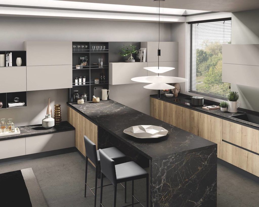 cucina moderna di design Star corda opaco naturale tavolato