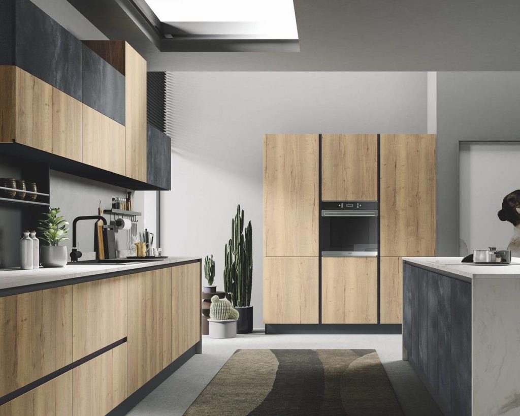 cucina moderna di design Star pietra grigia naturale tavolato