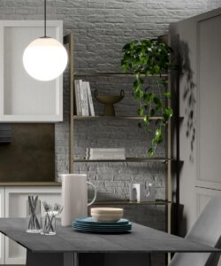 Cucina Moderna LEA con presa maniglia integrata bianco grigio