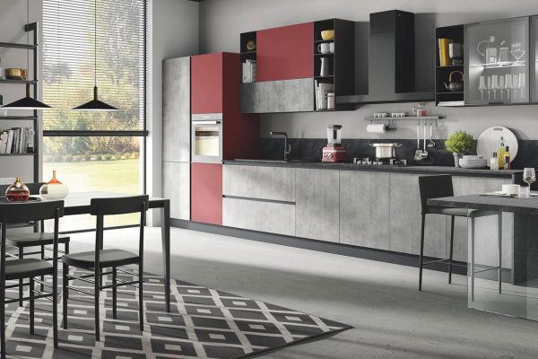 cucina moderna di design Star grigio tavolato terracotta